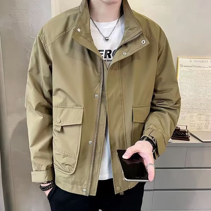 Men's Stand Collar Utility Jacket