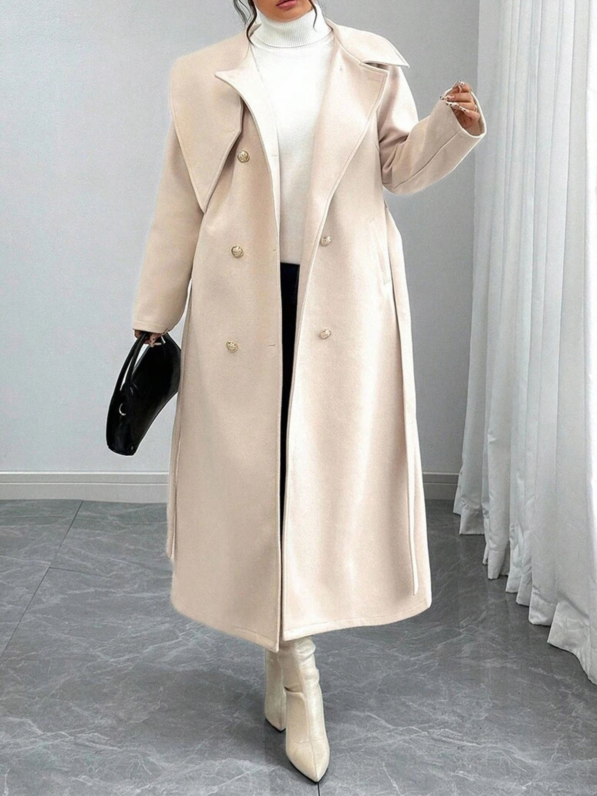 Women's Belted Wool Blend Coat