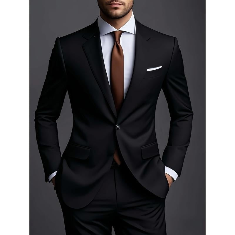 Men's Two Piece Suit in Black