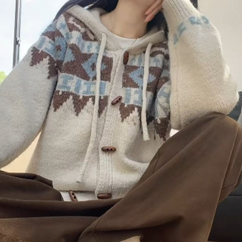 Women's Hooded Fair Isle Cardigan