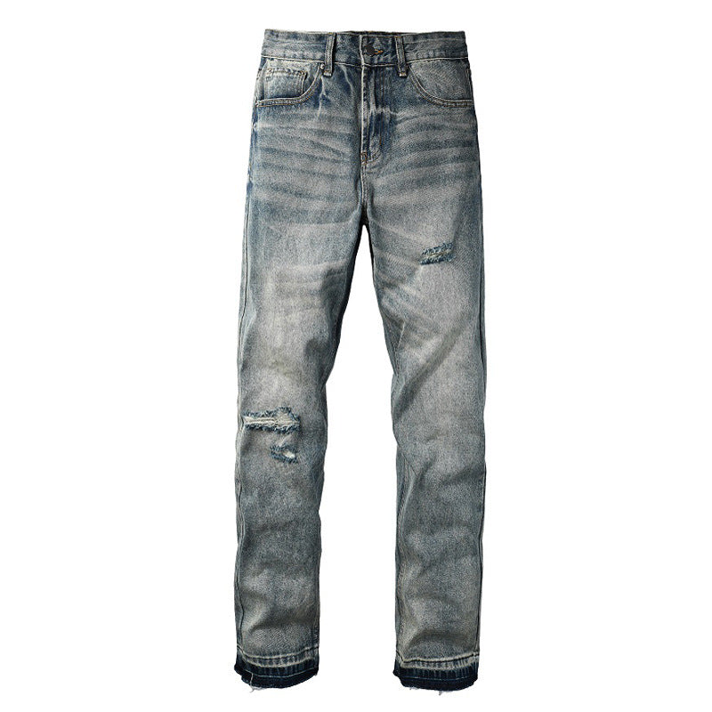 Men's Distressed Straight Leg Jeans