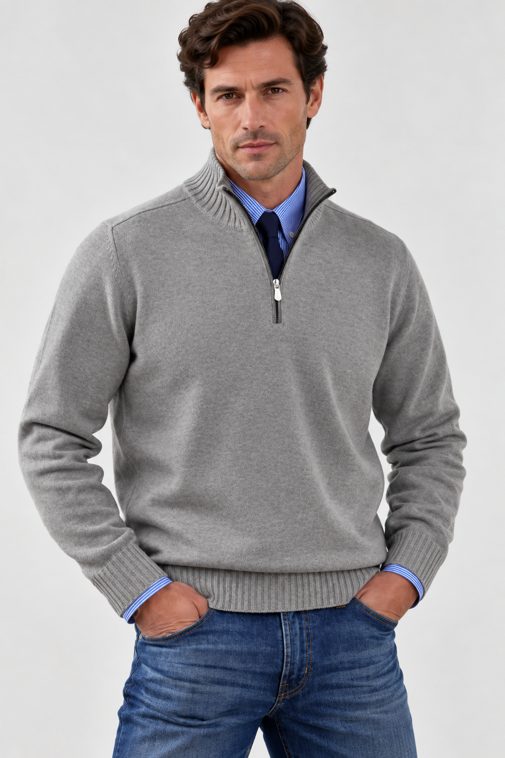 Men's Soft Knit Half-Zip Sweater | Casual Long Sleeve Pullover for Everyday Style