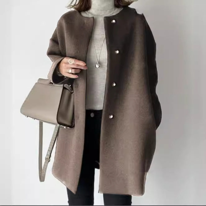 Women's Collarless Cocoon Coat — view 4