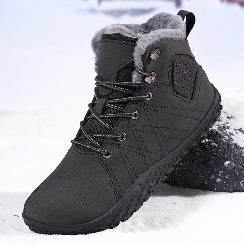 Men's Fleece Lined Snow Boots in Black — view 8