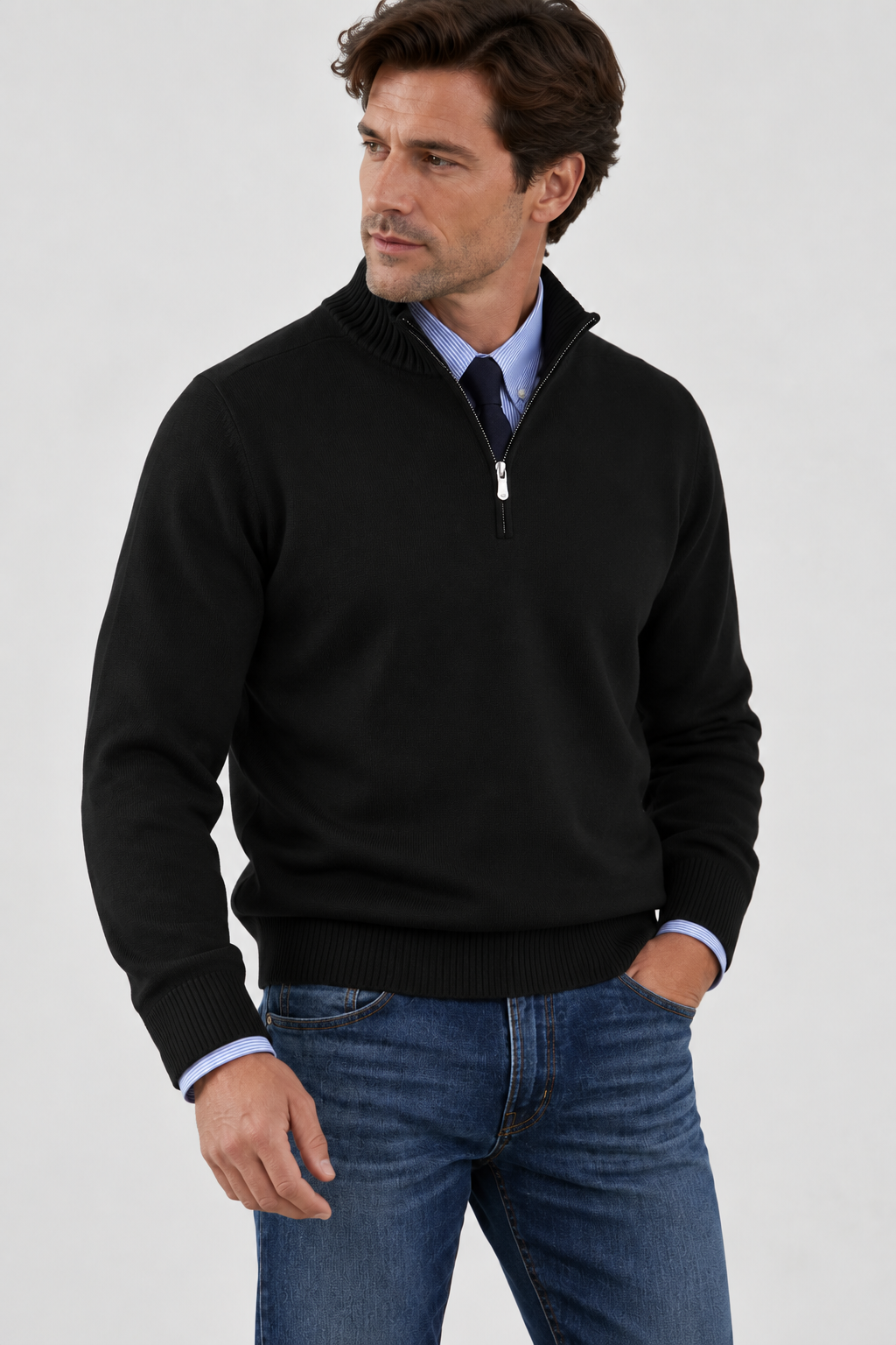 Men's Soft Knit Half-Zip Sweater | Casual Long Sleeve Pullover for Everyday Style