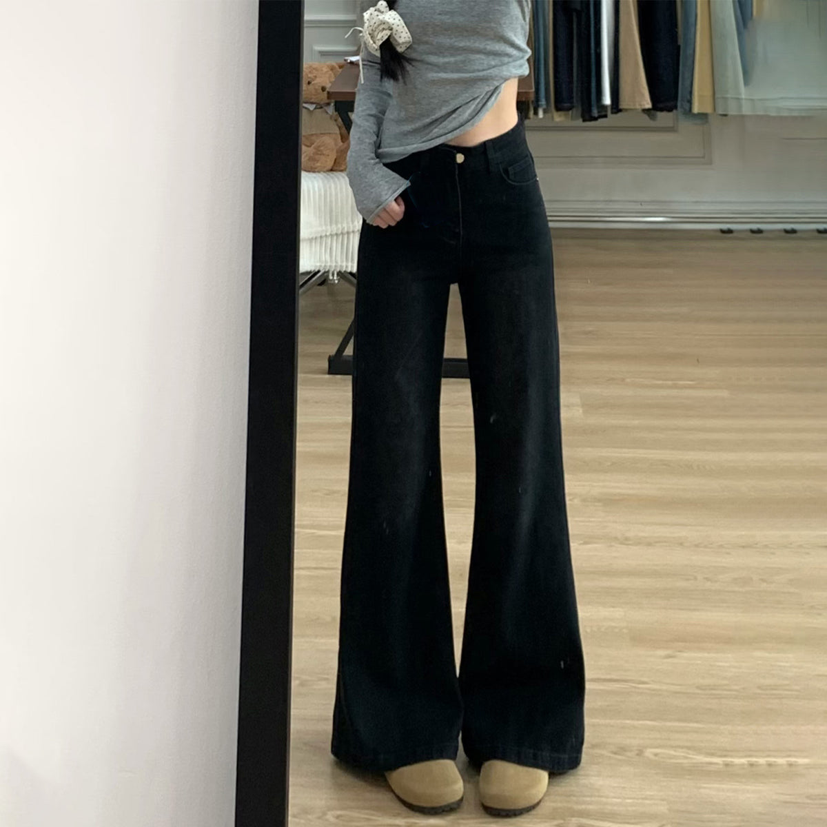 Women's High Waist Flared Trousers