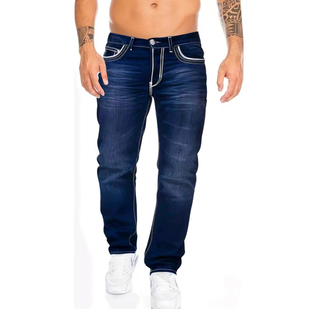 Men's Slim Fit Jeans in Dark Blue