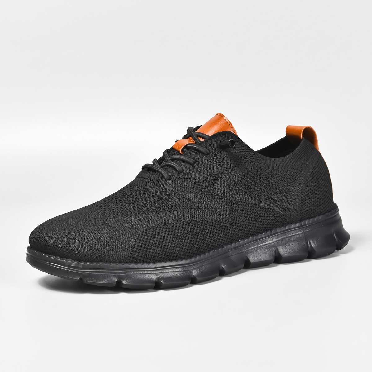 Men's Knitted Mesh Trainers in Black