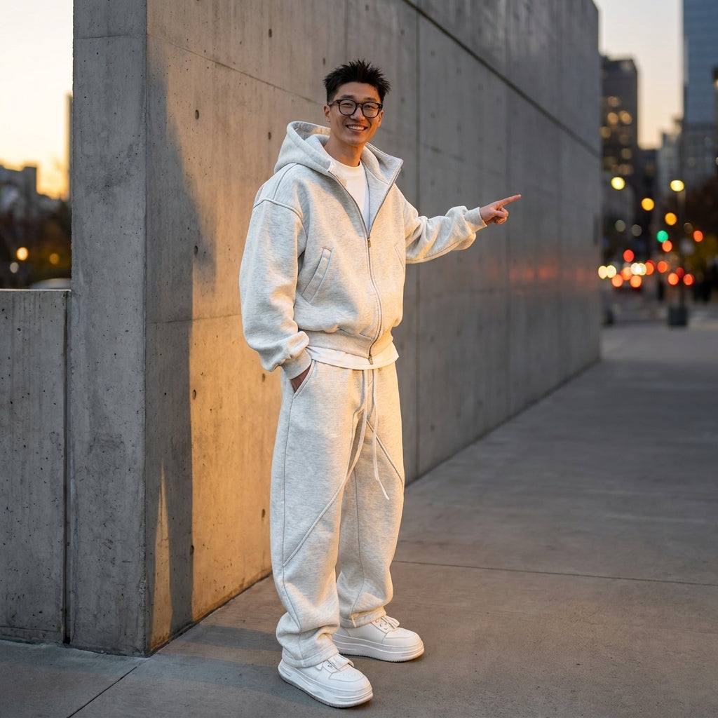 Men's Zip Through Hoodie and Joggers Set