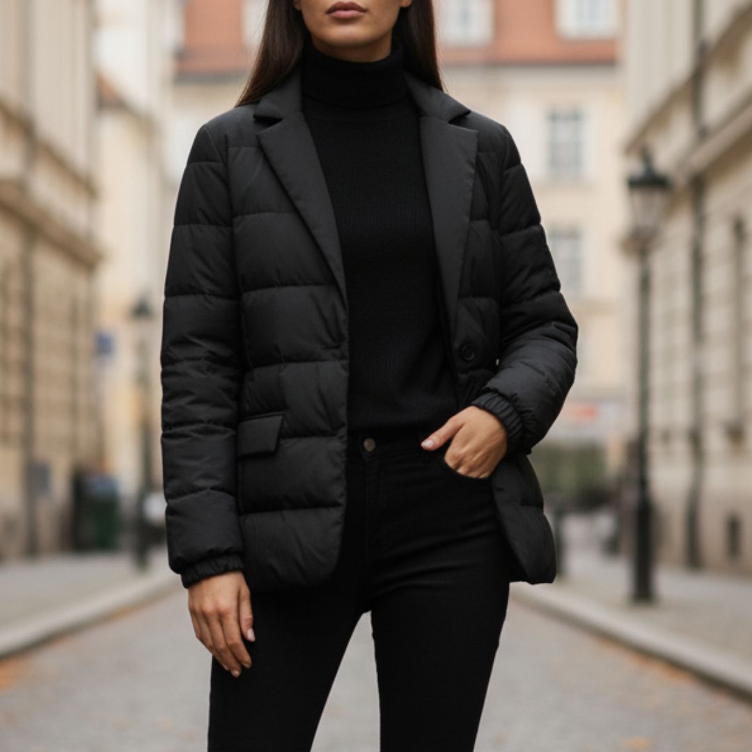 Women's Puffer Blazer in Black
