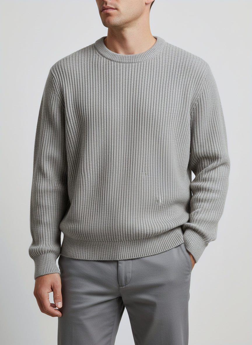 Men's Chunky Knit Jumper in Gray