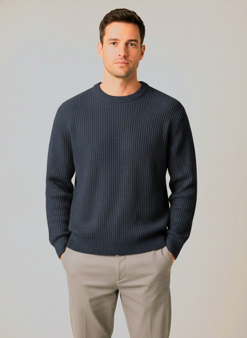 Men's Chunky Knit Jumper in Navy