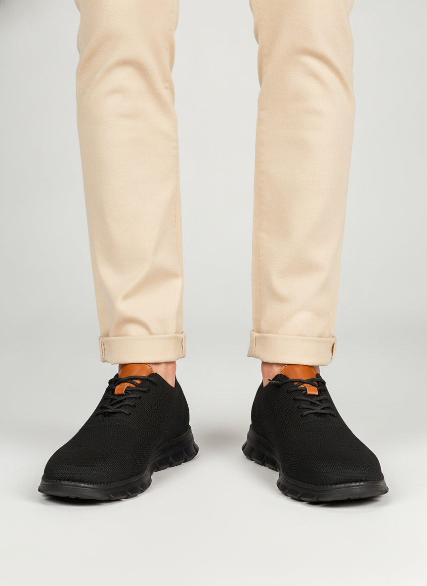 Men's Knitted Mesh Trainers | Breathable Lightweight Lace-Up Shoes