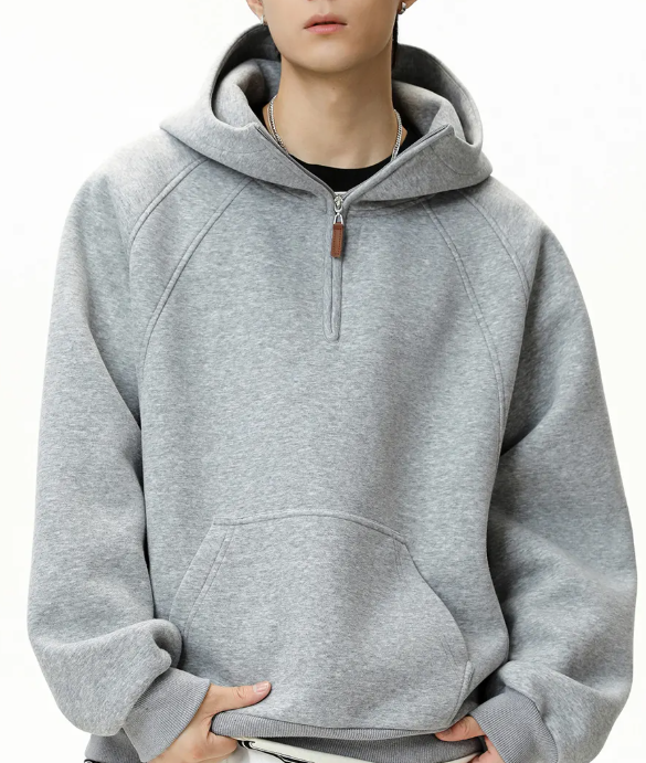 Men's Soft Cotton Half Zip Hoodie — Orvani London