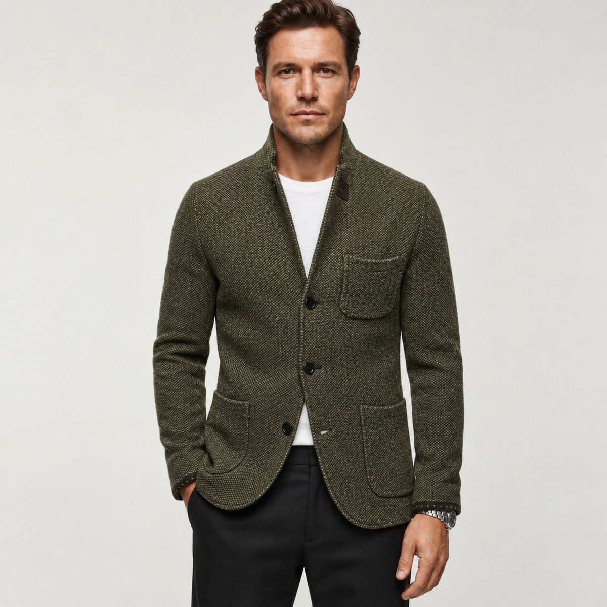 Men's Wool Blend Cardigan — Orvani London