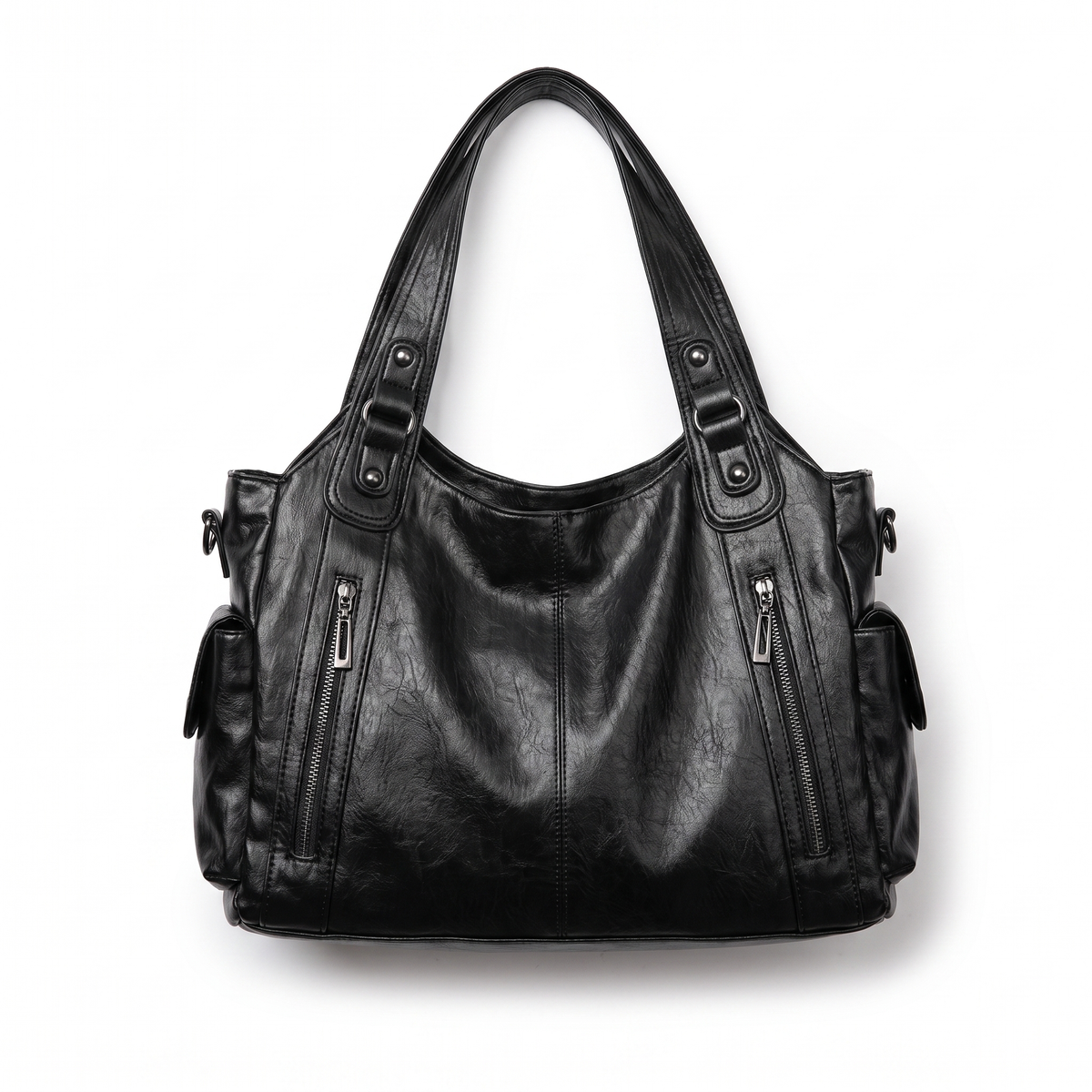 Women's Slouchy Shoulder Bag in Black