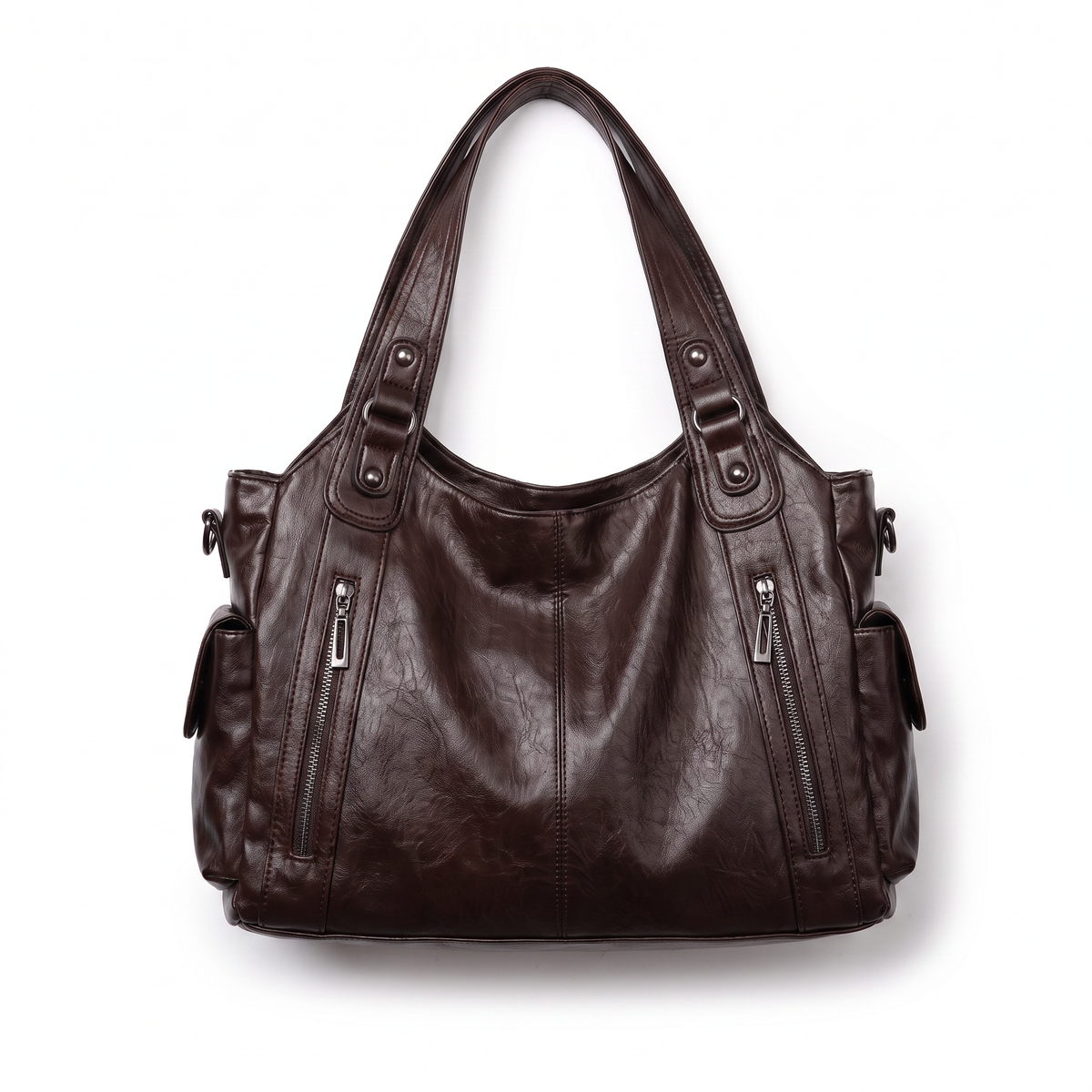 Women's Slouchy Shoulder Bag in Coffee