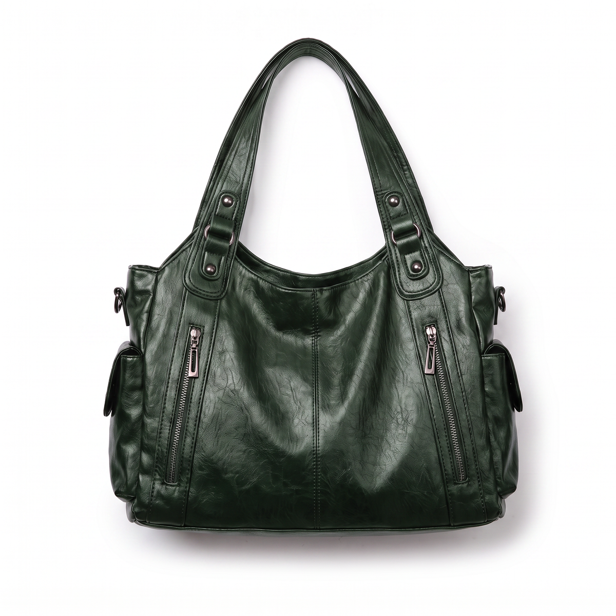 Women's Slouchy Shoulder Bag in Dark Green