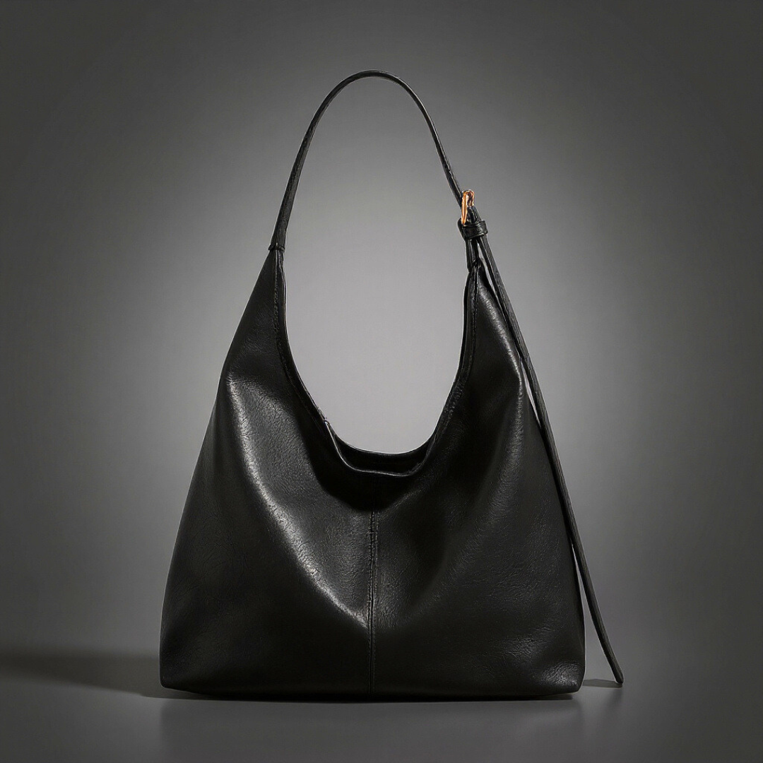 Women's Magnetic Snap Shoulder Bag in Charcoal
